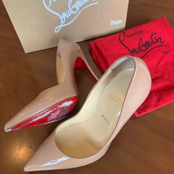 Christian Louboutin So Kate Nude Patent Pump 40.5 - Picture 7 of 9